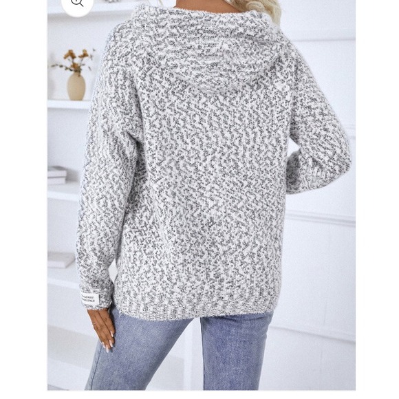 Themdaenss Zip-Up Women's‎ Hooded Cozy Casual Pink Sweater Size L - Picture 9 of 10